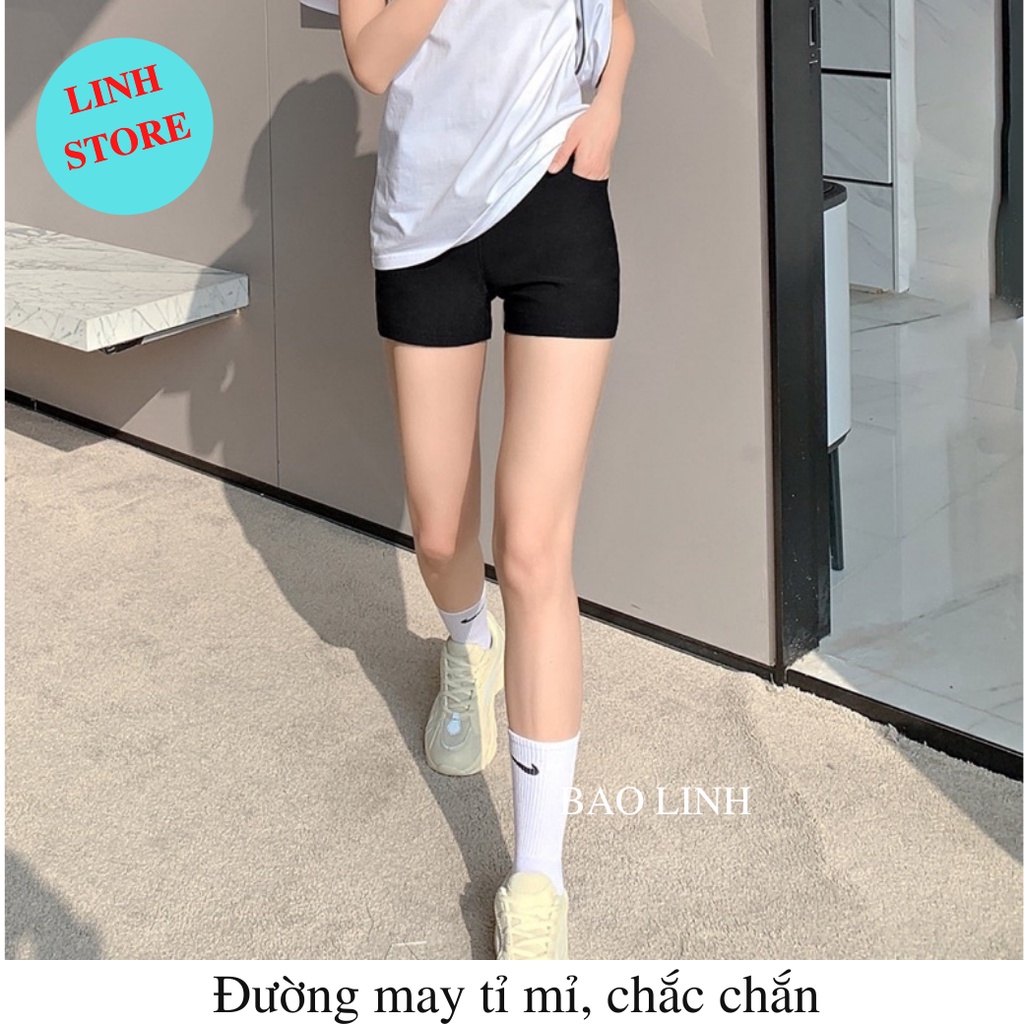 Quần Đùi Nữ Lưng Cao LINH STORE BigSize Dáng Legging Mặc Ở Cạp Chun Chất Liệu Cotton Co Dãn | BigBuy360 - bigbuy360.vn