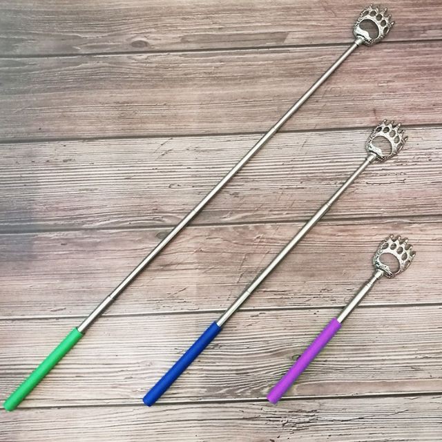 Dụng cụ Gậy gãi lưng hình bàn tay Gấu chất liệu inox 304 chống han có chế độ kéo dài và thu ngắn lại