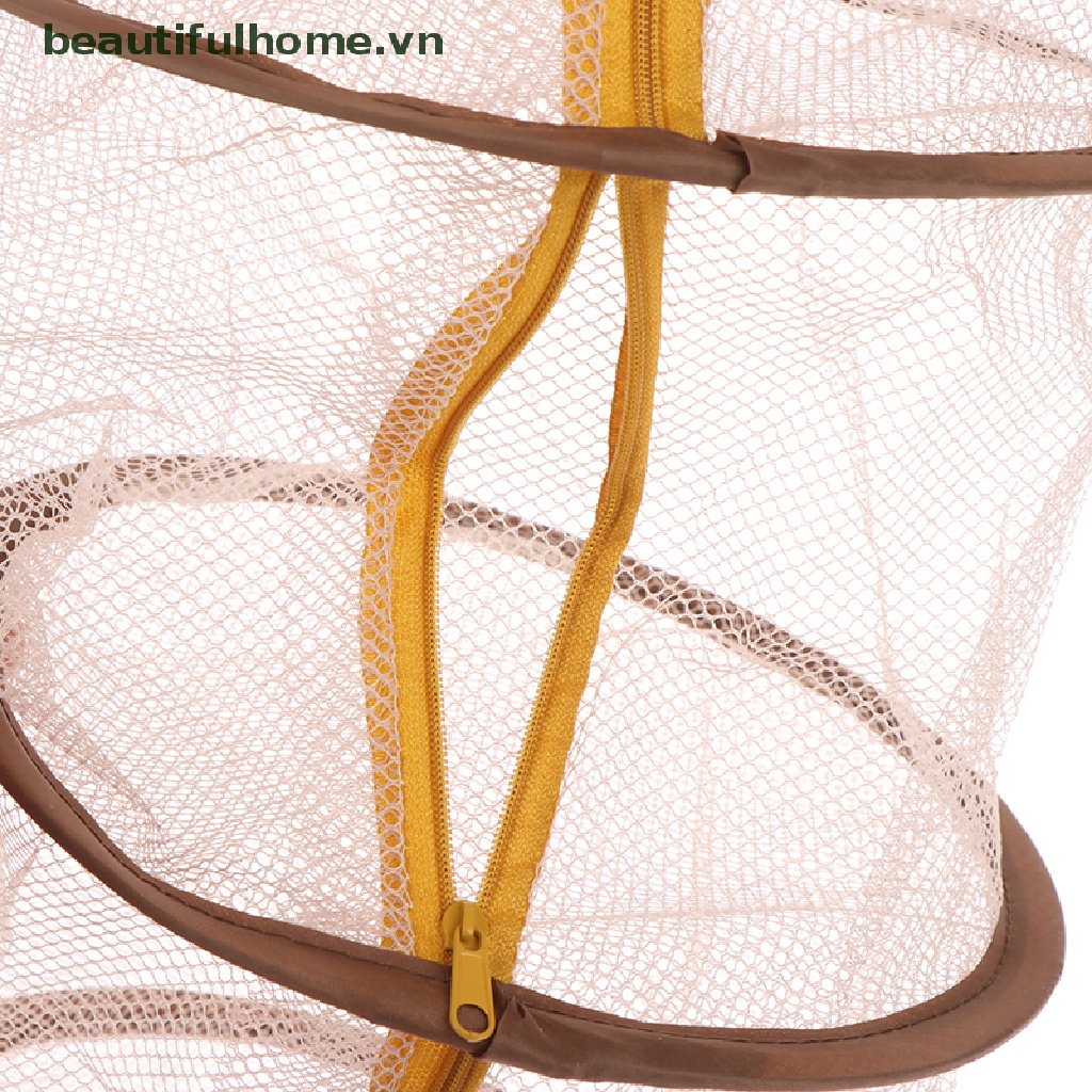 [beautifulhome] Giỏ Lưới Treo Phơi Đồ 3 Tầng Có Khóa Kéo [beauty]
