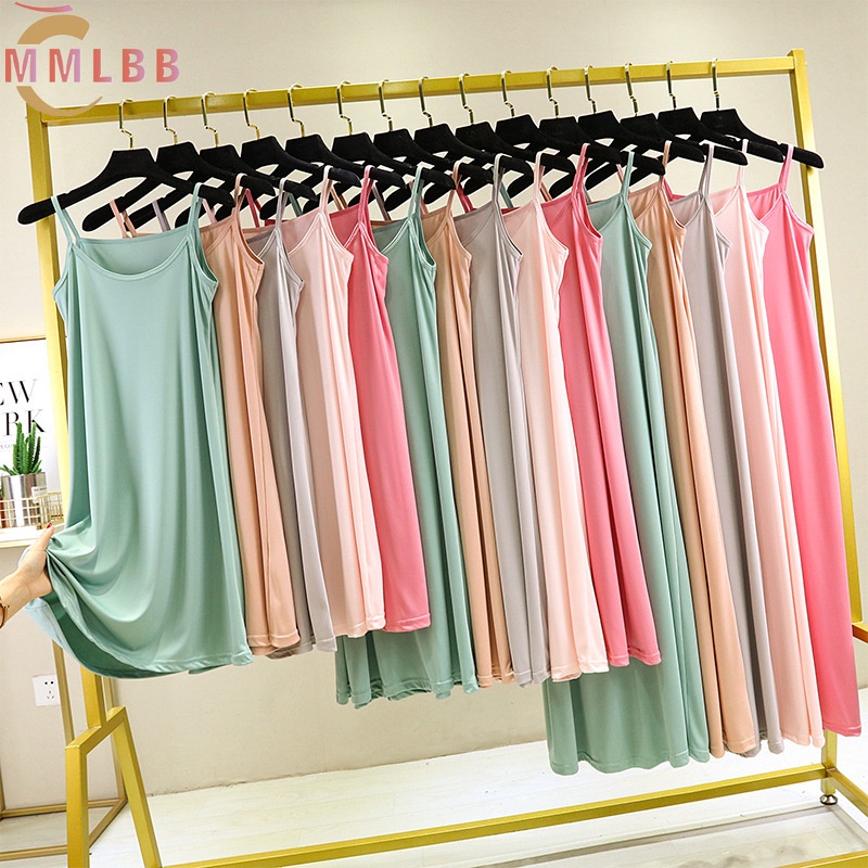Đầm Lụa Dáng Dài Rộng Nhiều Màu Thời Trang Mùa Hè Phong Cách Mới Cho Nữ