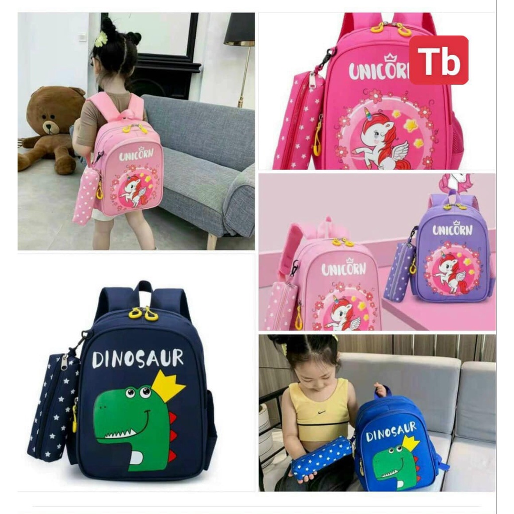 Ba lô, balo mẫu giáo kèm hộp bút cho bé mầm non trai và gái cực xinh siêu nhẹ chống gù-giadungsieure