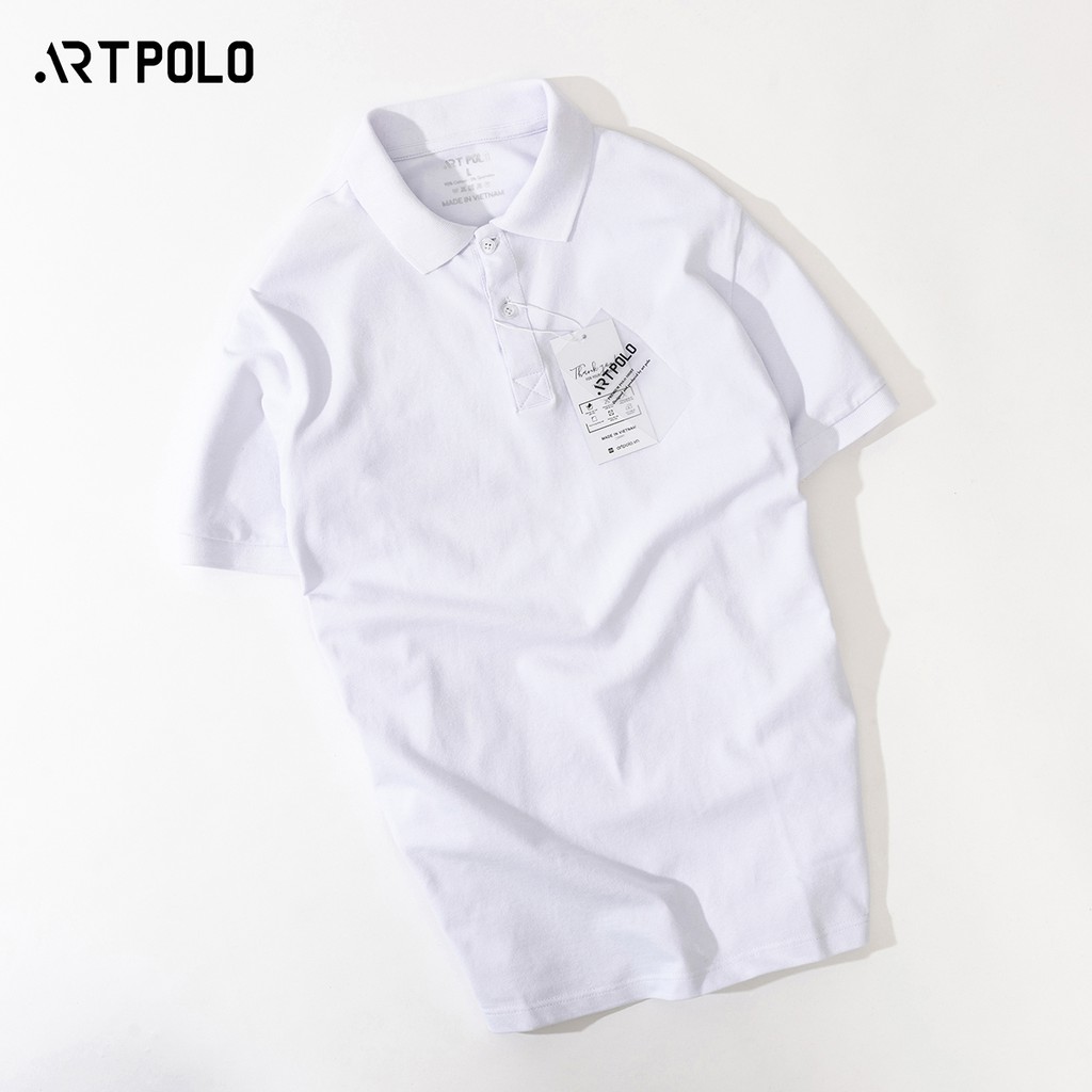 Áo Polo Nam vải Cá sấu Cotton  màu Trắng PLT - ARTPOLO form Slim trẻ trung | BigBuy360 - bigbuy360.vn