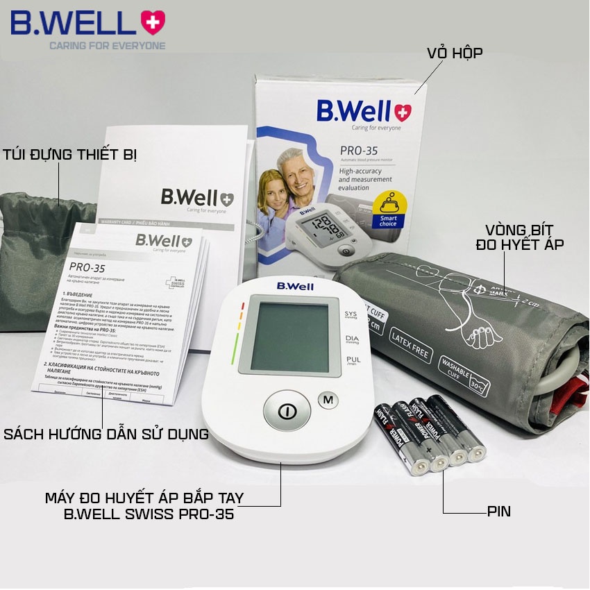 Máy đo huyết áp bắp tay Thụy Sỹ B.Well Swiss PRO-35