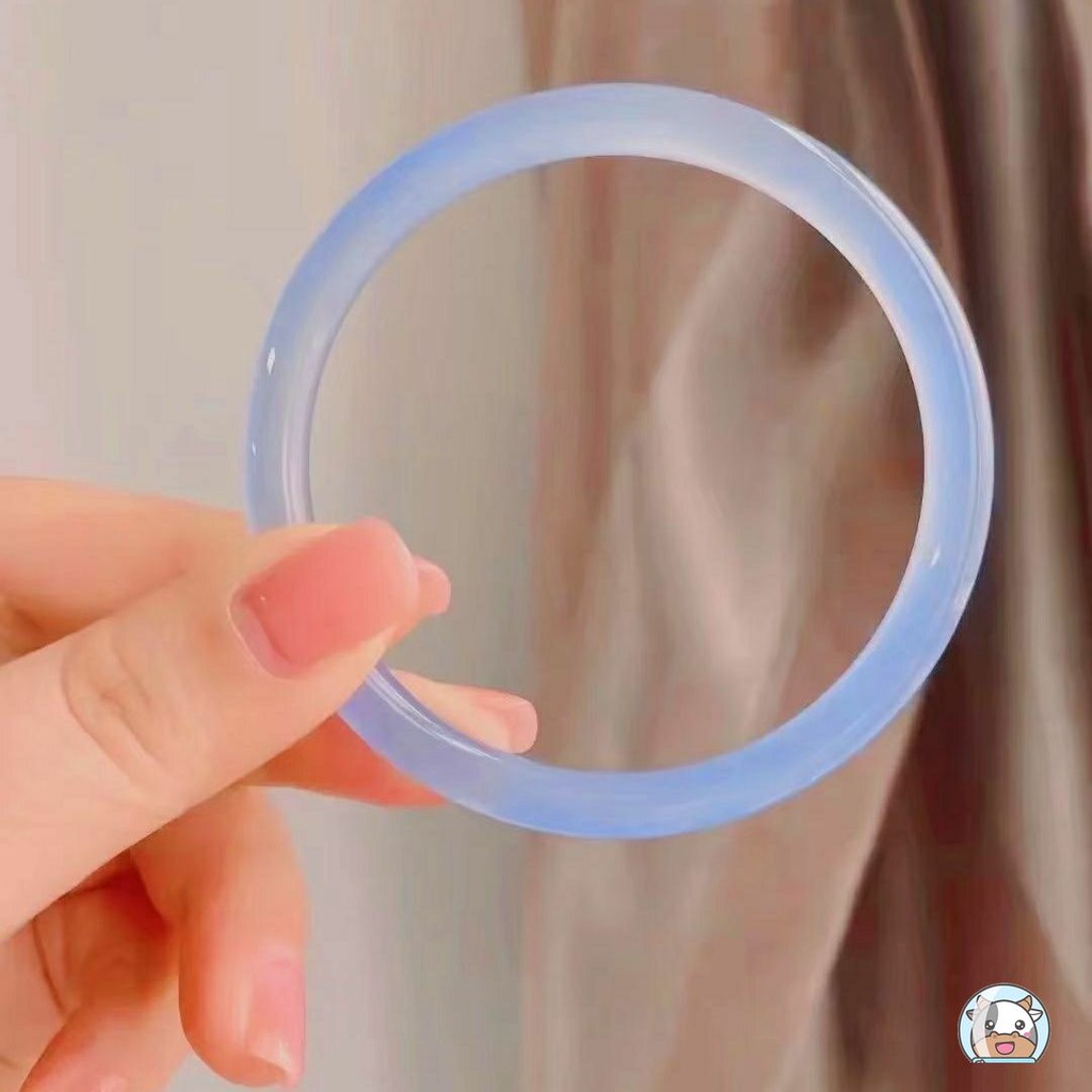 Vòng Tay Nữ Đính Đá Ngọc Bích Giả Màu Xanh Sữa Thời Trang