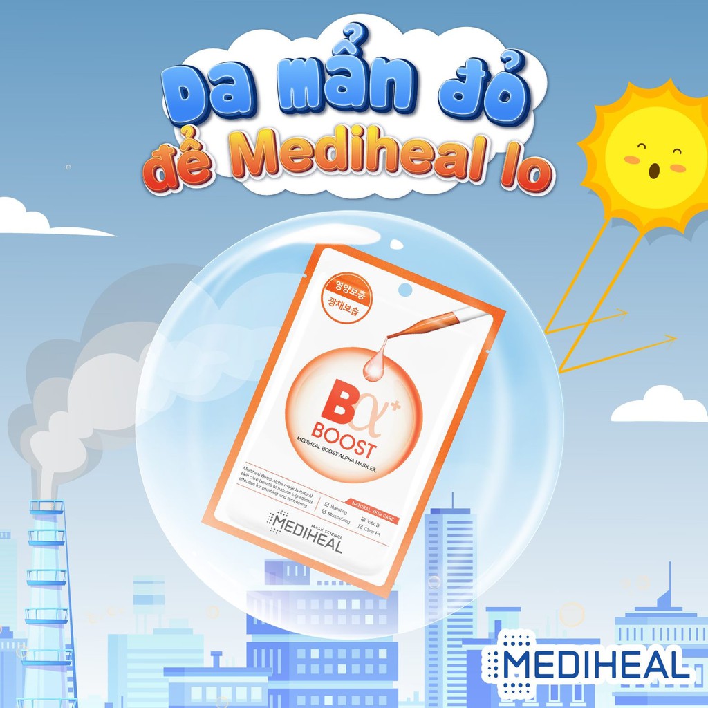 Combo 5 Mặt Nạ Làm Dịu ,Phục Hồi Da Mediheal Boost Alpha Mask EX 23ml x 5