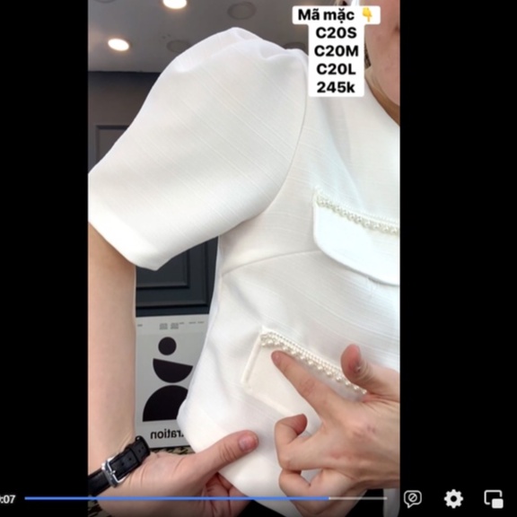 LILAC- Set áo trắng + chân váy đen phối chuỗi hạt Crazyteen NEW TAG