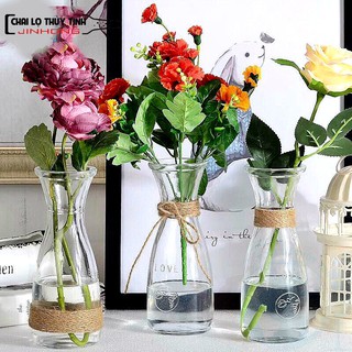 Bình Bông Lọ Hoa Thủy Tinh Eo Lớn