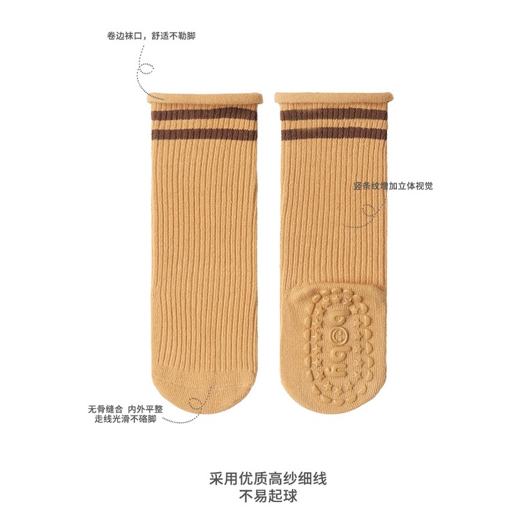 Vớ Cotton Cao Ngang Bắp Chân Chống Trượt 7 Màu Cho Bé