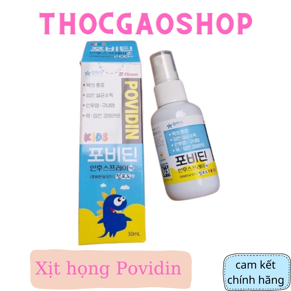 Xịt họng Povidin 30ml giúp làm giảm các vđ hô hấp cho bé từ 6m
