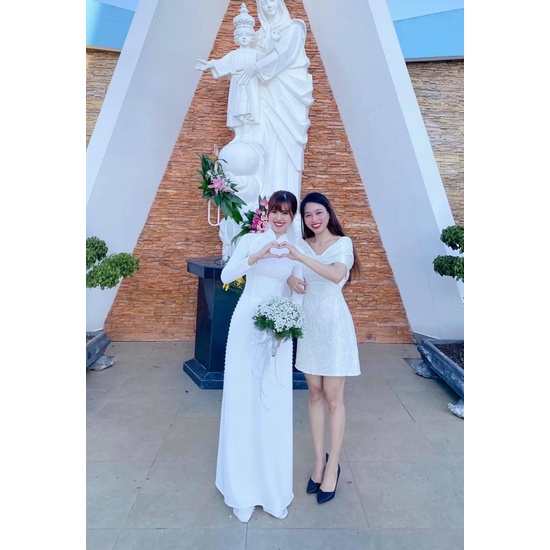 ÁO DÀI CÔ DÂU TRẮNG