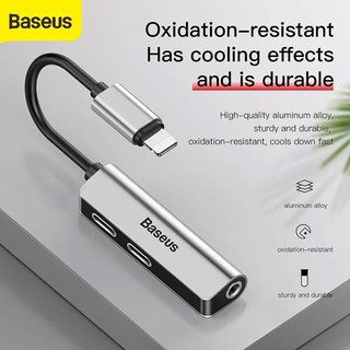 Jack Chuyển đổi iphone 3 in 1 Vừa Sạc Vừa Nghe Hỗ Trợ mic Baseus L52 Cho Iphone7/7plus/8/8plus/X/XS/11