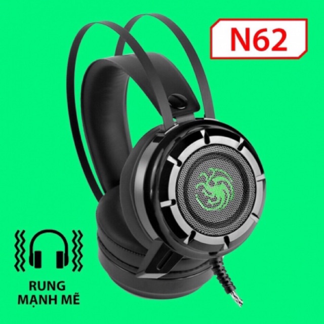 Tai nghe chụp tai, headphone EXAVP N62 có LED + rung chuyên Gaming, DJ