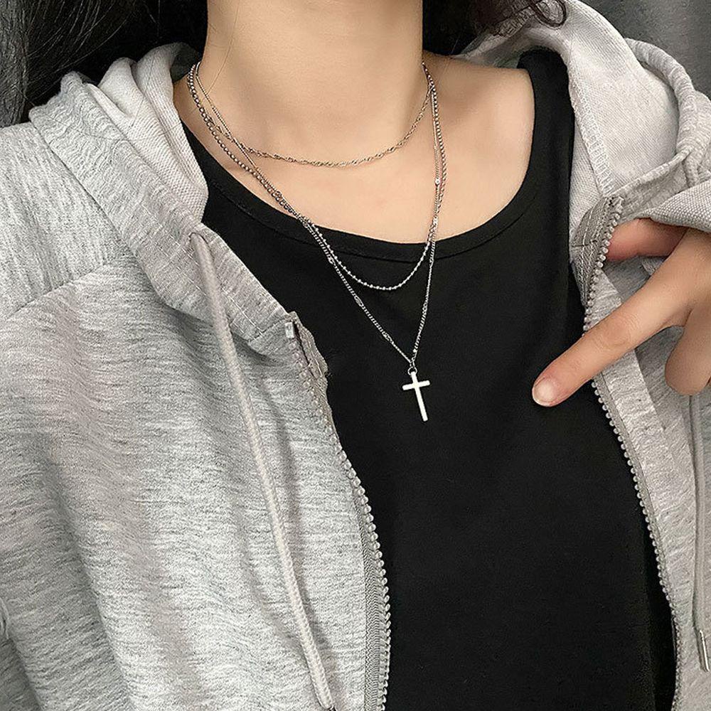 AROMA Vòng cổ Ba Lớp Đính Hạt Phong Cách Cổ Điển Cho Nam Và Nữ