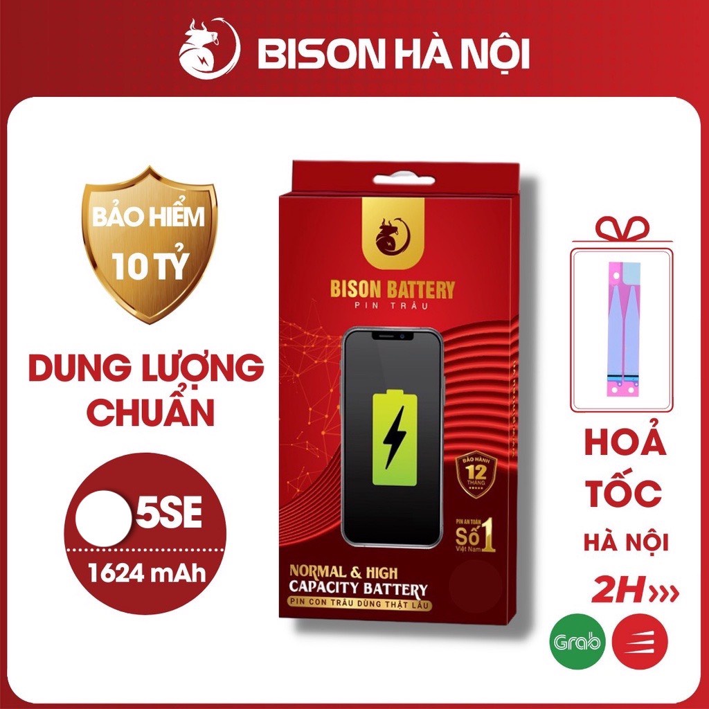 Pin IP 5SE dung lượng 1624mAh- Pin con trâu BISON BH 12 tháng