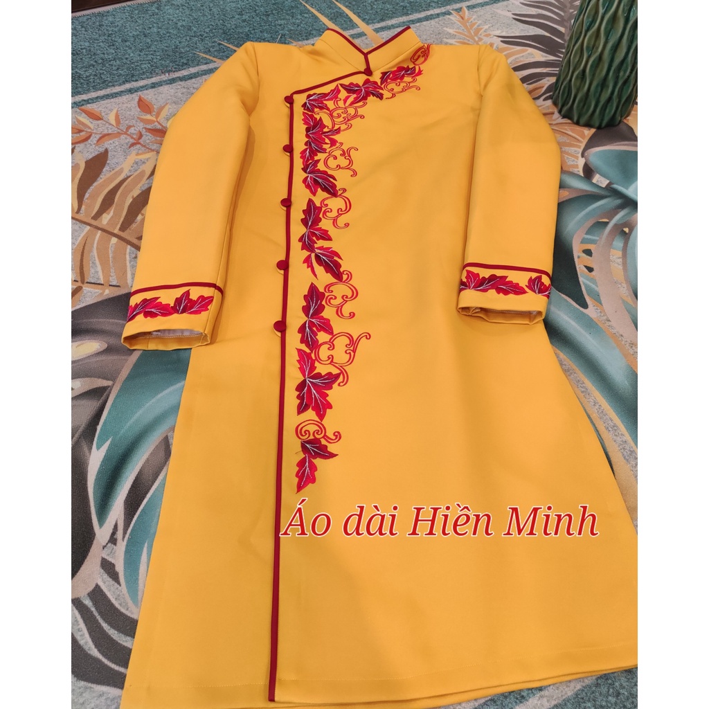 Áo dài nam cách tân cao cấp họa tiết thêu tay, thiết kế form tay vest nam tính