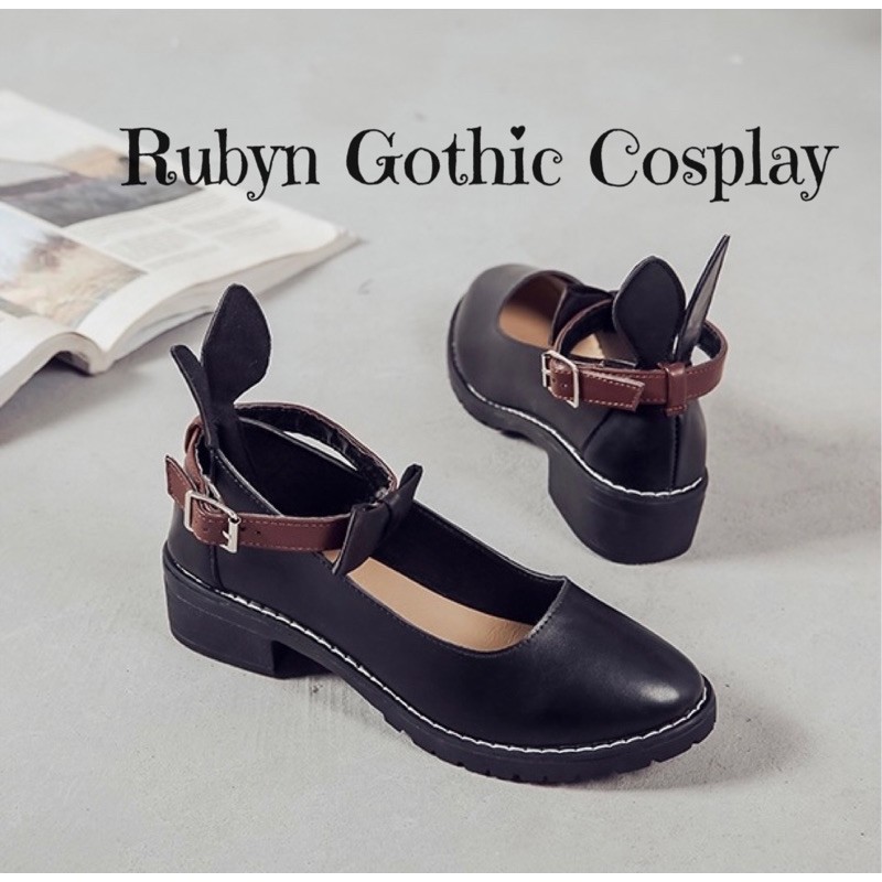 [Sẵn]  Giày Búp Bê Lolita Nơ Thỏ phong cách cosplay ( Size 35 - 39 )