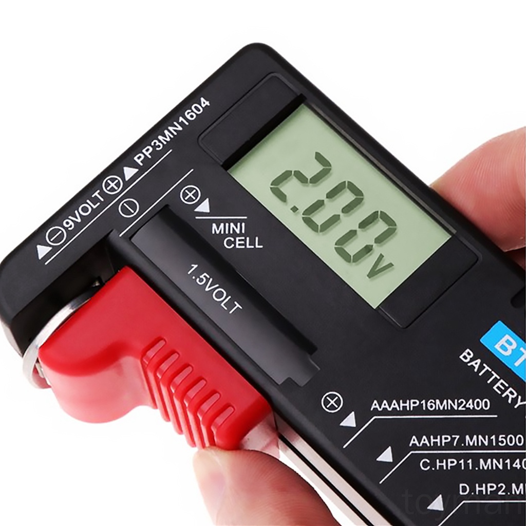 Digital Battery Tester Volt Checker for 9V 1.5V Button Cell Universal Rechargeable AAA AA C D Battery Testing Device toyman