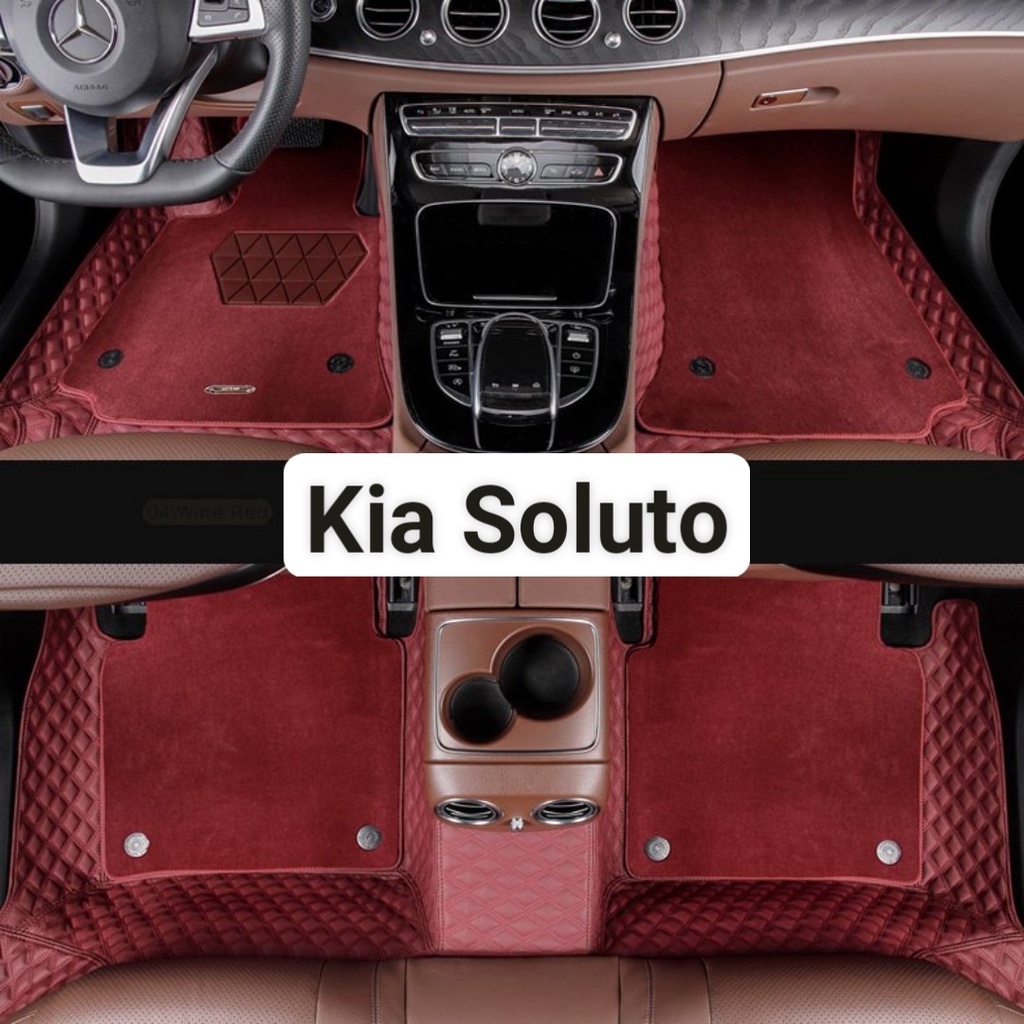 Thảm lót sàn ô tô 6D da cao cấp cho Kia Soluto chống nước, không mùi, phủ kín 90% sàn xe