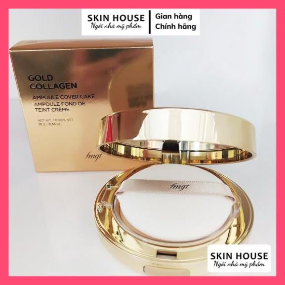 Phấn Phủ Nén Gold Collagen Ampoule Two-way Pact The Face Shop fmgt SPF40 PA++ 9.5g