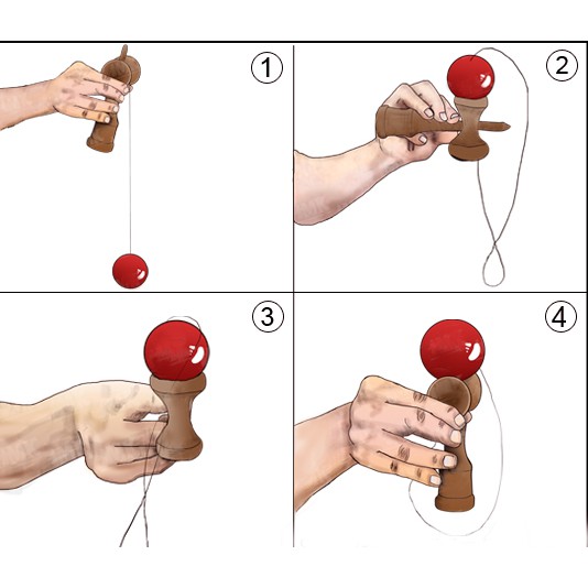 Đồ chơi tung hứng Kendama cỡ 15cm