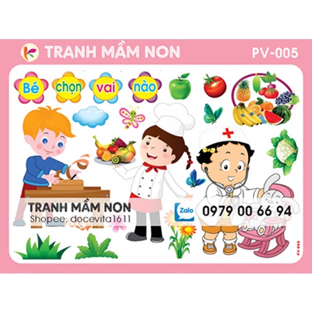 Decal mầm non - GÓC PHÂN VAI-1 Khổ to 127x80