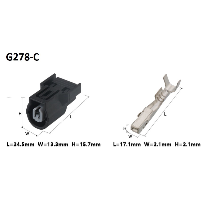 G278-Giắc cắm dây điện chống thấm ô tô Đầu nối dây nịt 1 lỗ 1.2mm màu đen