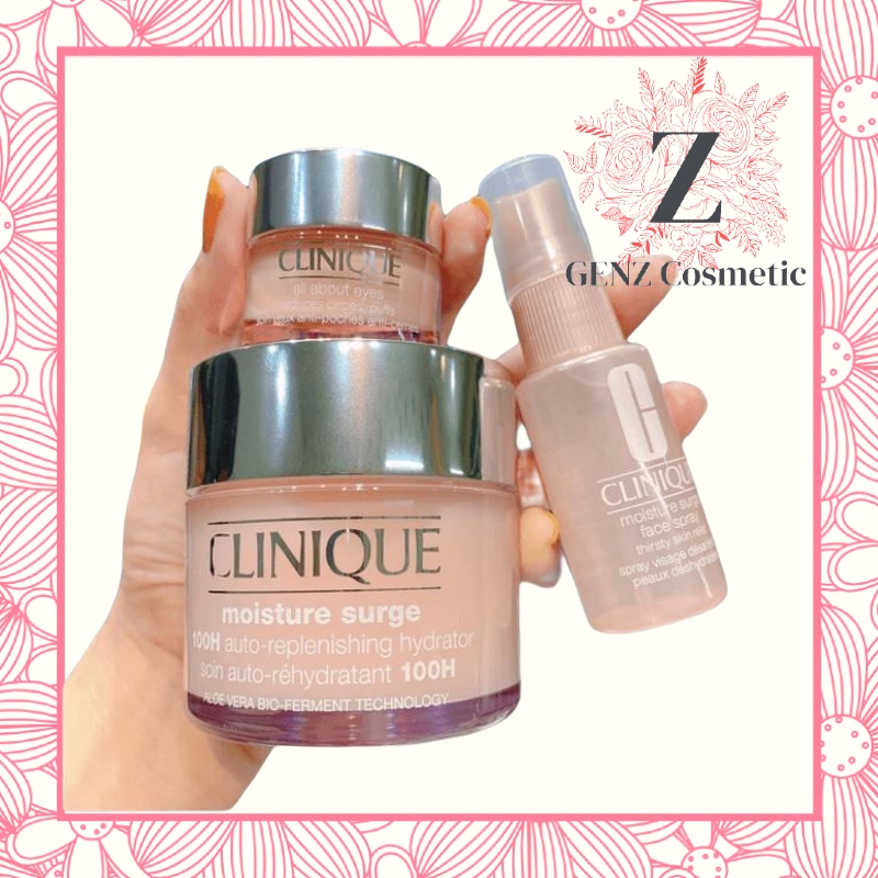 Set dưỡng da Clinique hồng 3 món clinique moisture surge 100h