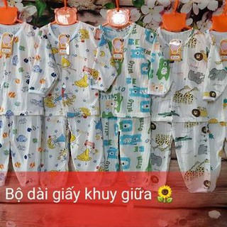 Combo 5 bộ cotton giấy dài tay cho bé trai/bé gái