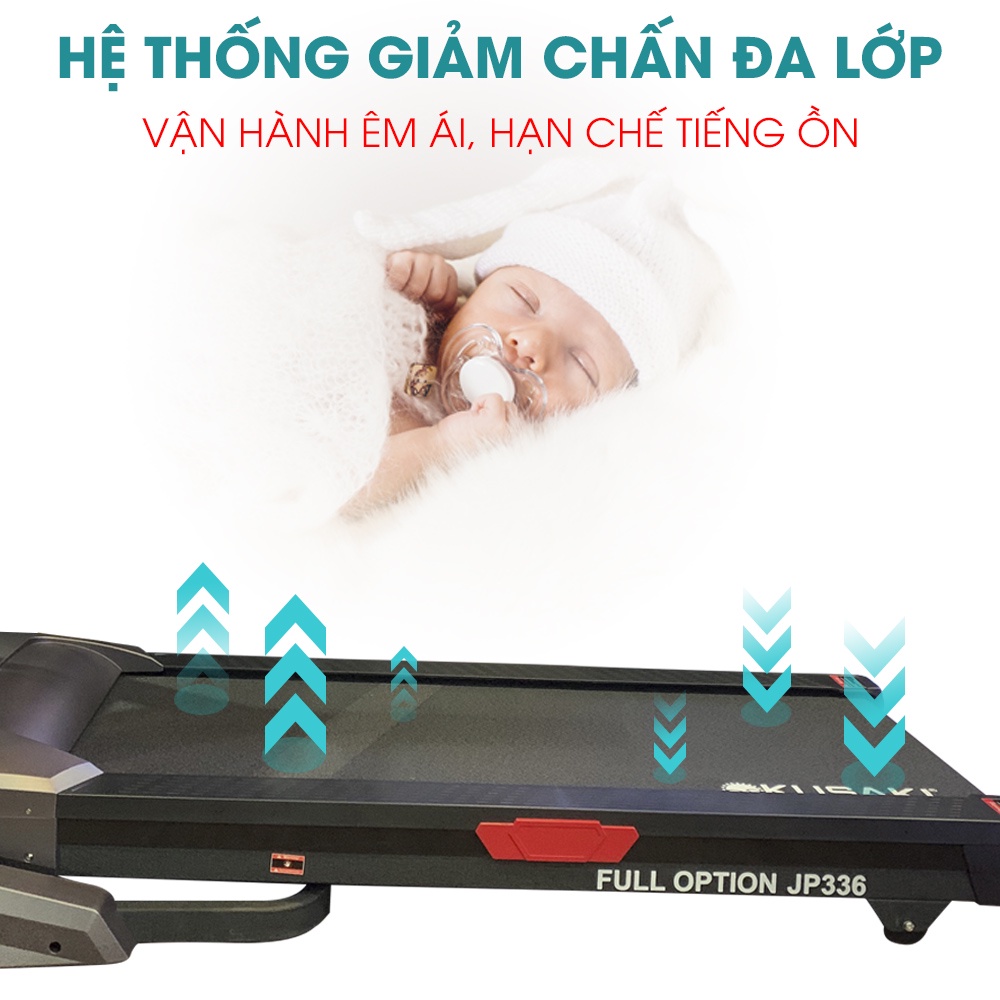 Máy Chạy Bộ Cao Cấp, Máy Chạy Đa Năng, Tập Luyện, Giảm Cân, Tan Mỡ Bụng Tại Nhà Okusaki JP-336