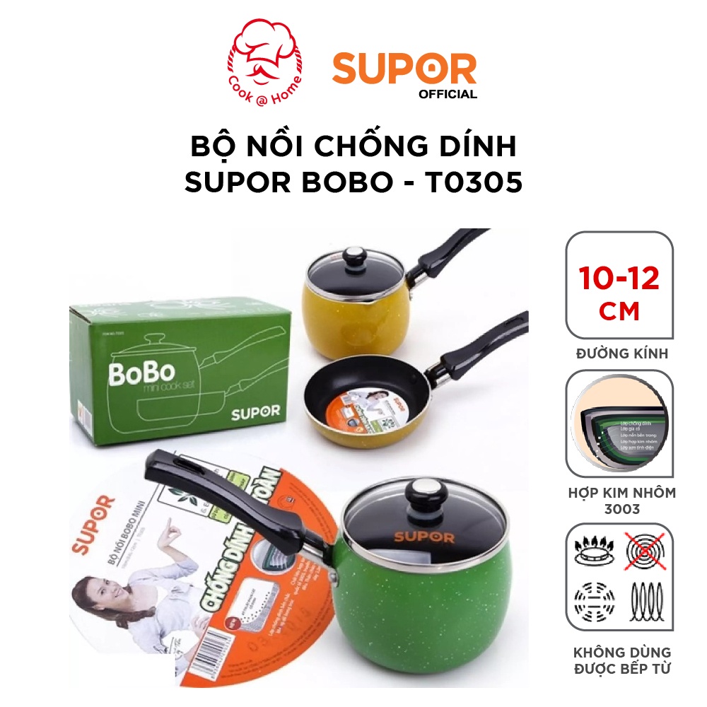 Bộ nồi chống dính Supor Bobo mini T0305