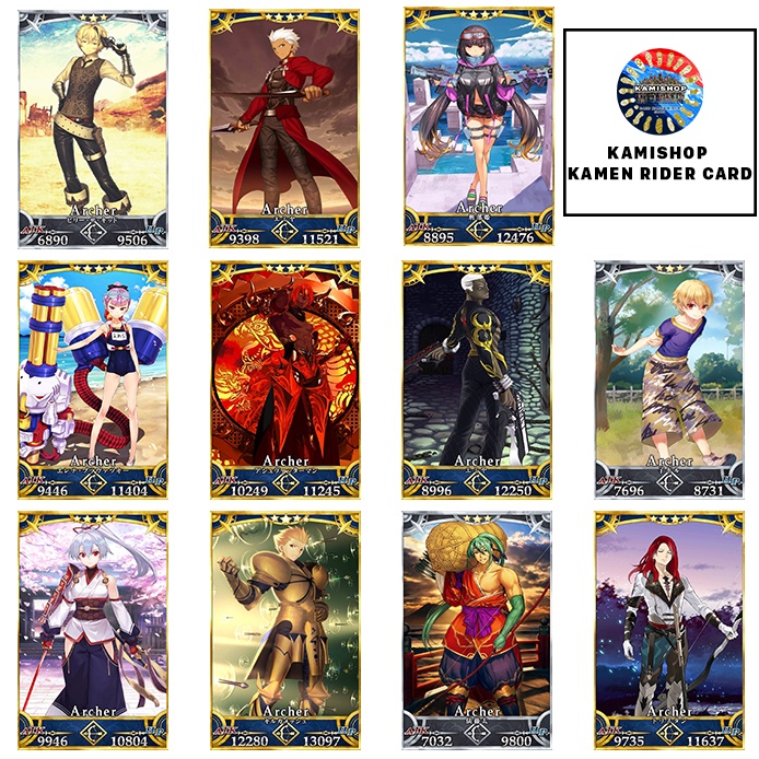 Thẻ bài Card FGO Fate/Grand Order Servant Archer   - Phân loại các dòng Archer