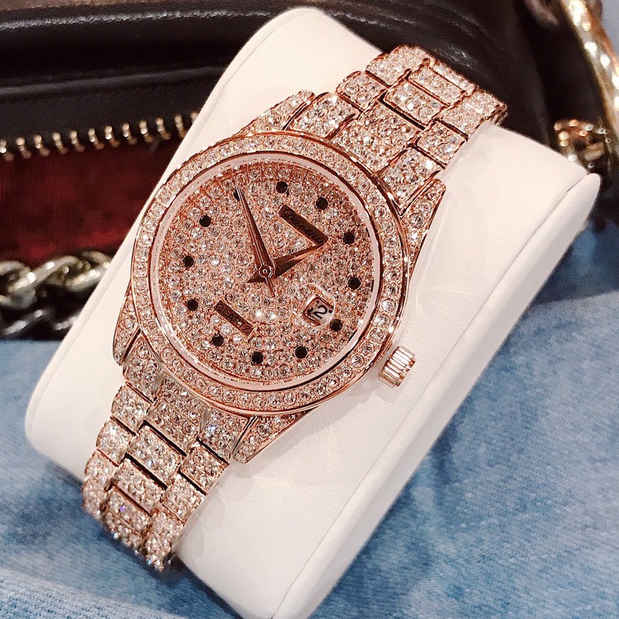 Đồng Hồ Davena Nữ Full Đá Rose Gold D61669 31mm Chính Hãng