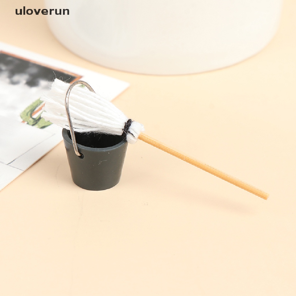 1 Bộ Xô Và Cây Lau Nhà Trang Trí Nhà Búp Bê Tỉ Lệ 1: 12