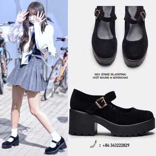 sẵn😎 giày búp bê (ĐẶT GIAO LUN) | cao 7cm jennie black pink