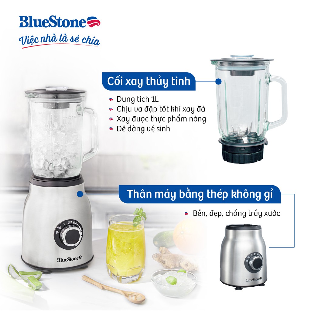 [Mã ELBLUEWL5 giảm 10% đơn 500K] Máy xay sinh tố BlueStone BLB-5336 - Hàng Chính Hãng