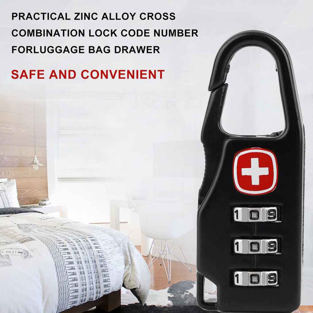 Practical Zinc Alloy Cross Combination Lock Code Number for Luggage Bag D-SPL