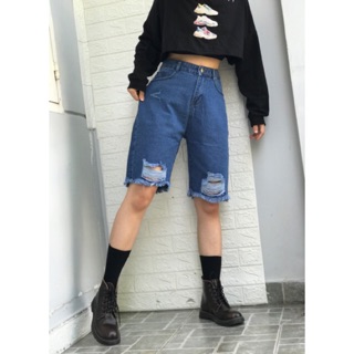 Quần Ngố- Quần Jeans Lửng Size Đại - Lưng Cao Phom To Rộng