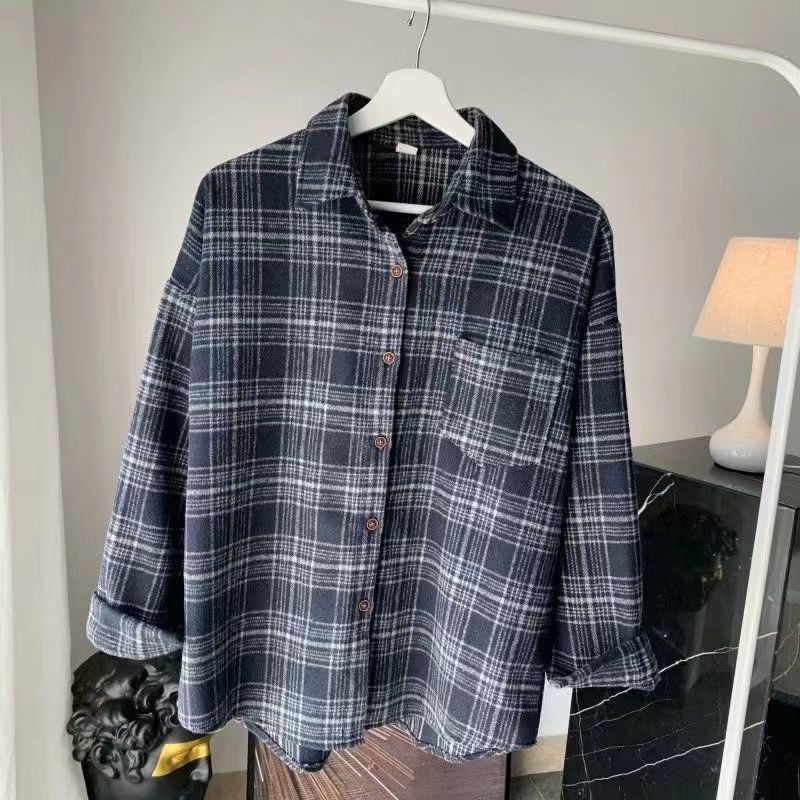 Áo Sơ Mi Cotton Trơn Dài Tay Dáng Rộng Họa Tiết Kẻ Sọc Thời Trang Hàn Quốc Mới 2023 Cho Nam