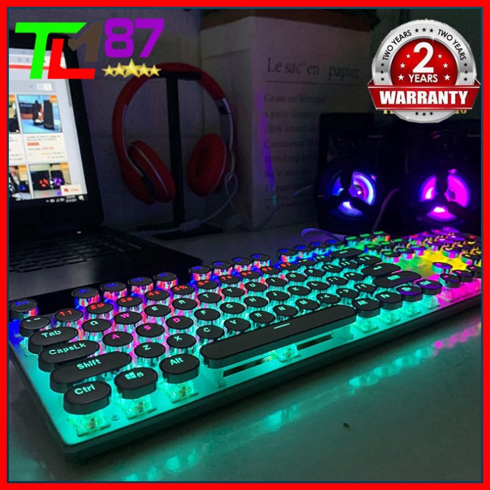 Bàn Phím Máy Vi Tính Laptop Chơi Game HP GK400Y LED 7 Màu RGB - Bàn phím Cơ Keyboard Gaming Có Dây