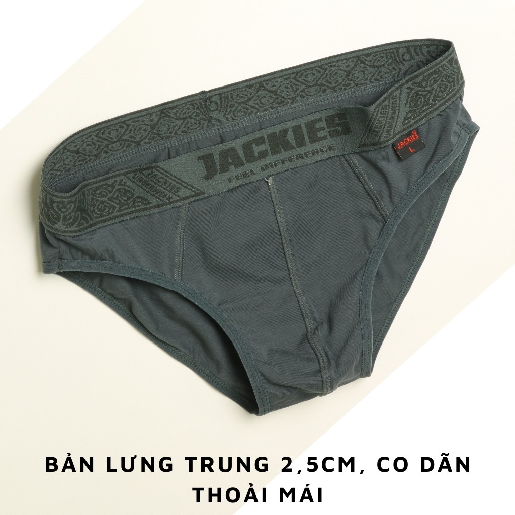 Quần lót nam JACKIES M07 thun cotton cao cấp siêu mát, quần sịp (brief) nam xuất khấu dáng tam giác bản lưng nhỏ