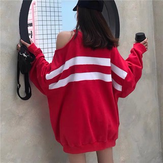 [ HÀNG SẴN ] Áo sweater khoét vai đỏ