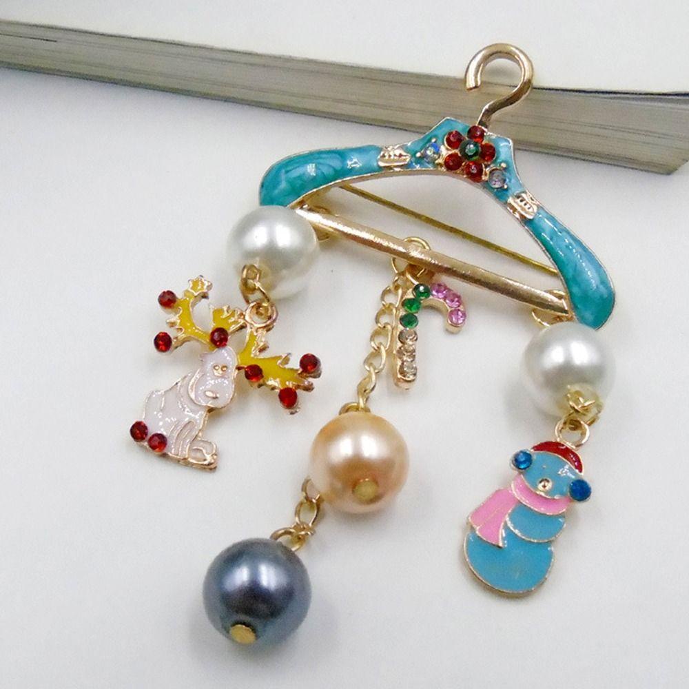 Ghim Cài Áo Hình Người Tuyết Tuần Lộc Giáng Sinh Phối Tua Rua Dễ Thương