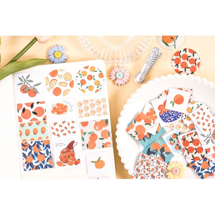 Hộp 46 miếng sticker mẫu quả cam tươi
