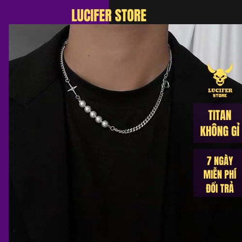 Vòng Cổ Nam Unisex Bạc Đẹp Ngầu Cá Tính Basic EAC Thời Trang Lucifer Store Dây Chuyền Không Gỉ - EAC