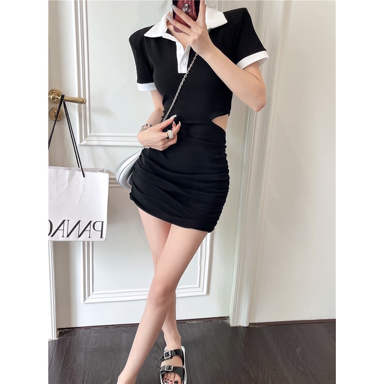 Váy Polo Cut Eo LSEOUL V1347 Chất Cotton Dày Dặn Trẻ Trung Năng Động