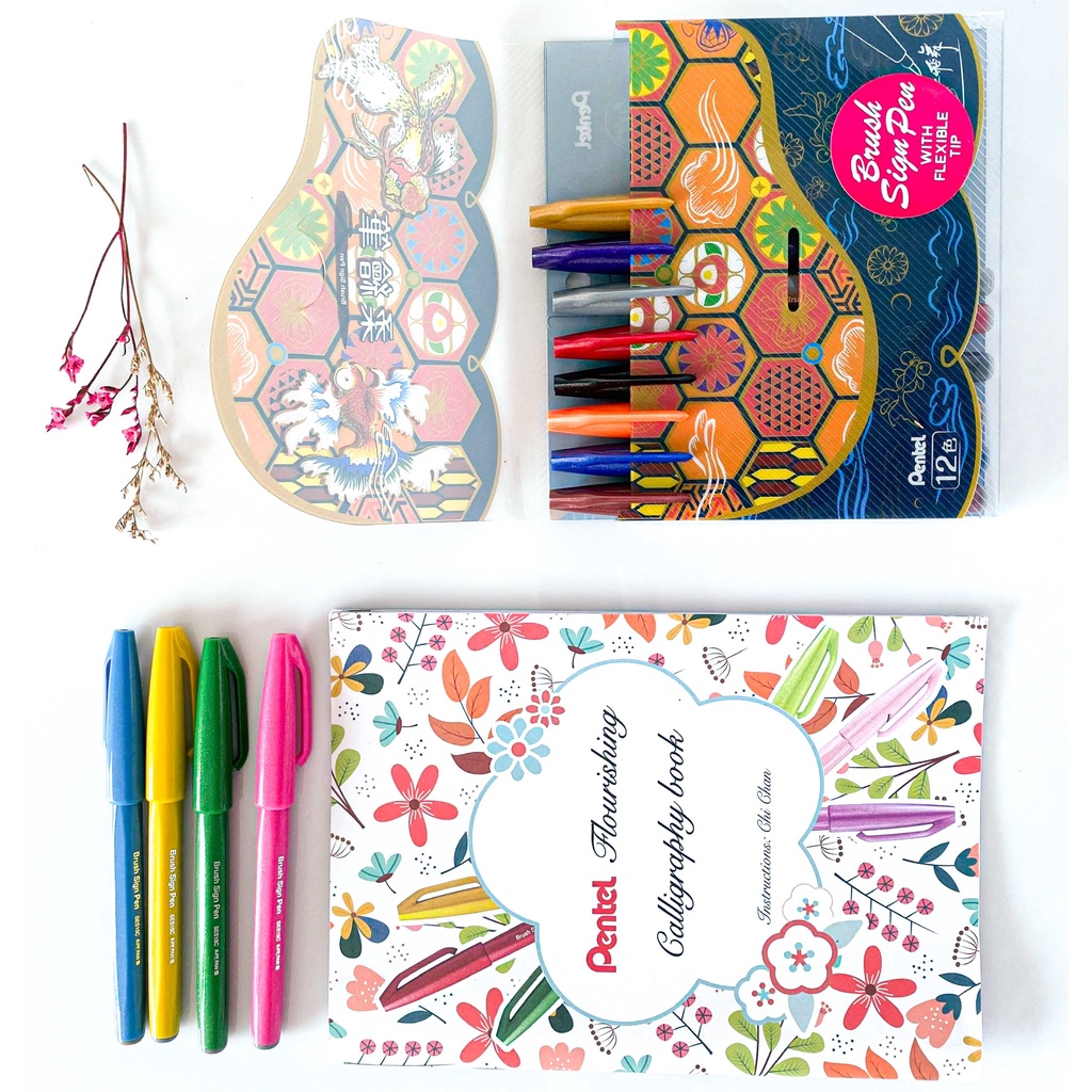 Mua 2 Bút thư pháp Calligraphy Pentel SES15C tặng 1 sổ luyện viết