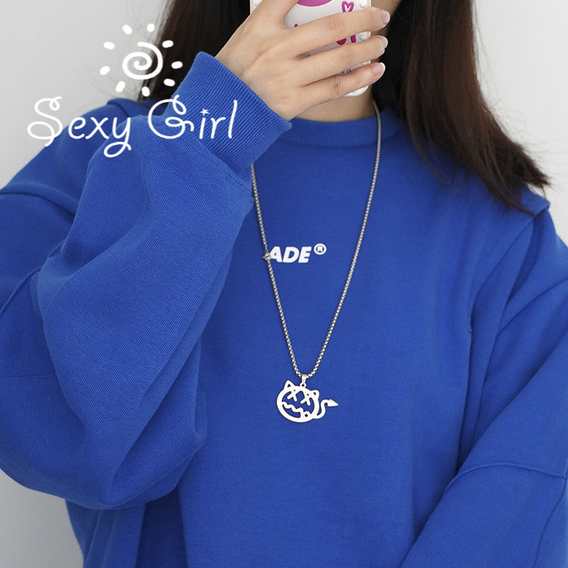 Vòng cổ Thép Titan Dáng Dài Phong Cách Hip Hop Hàn Quốc Quyến Rũ Cho Nam Và Nữ