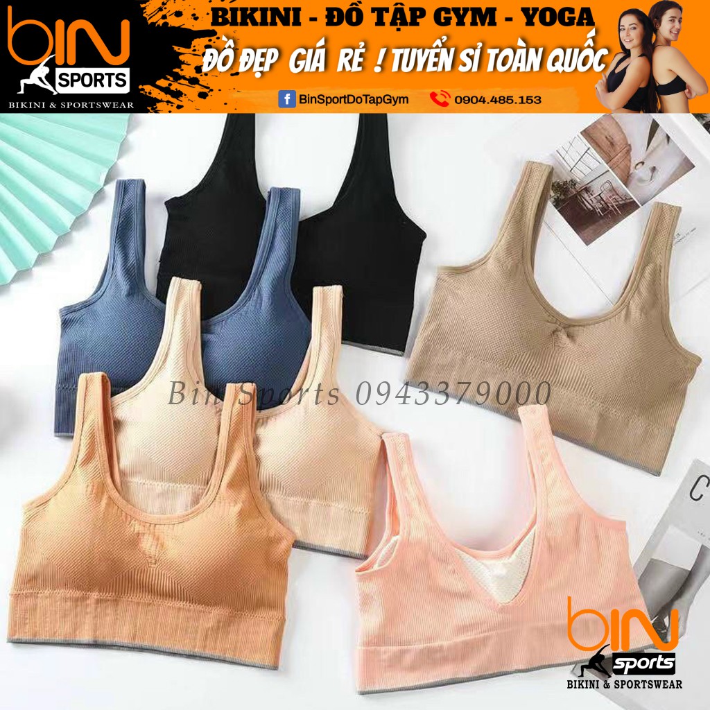 Aó Bra Tập Gym Nữ, Aó Bra Dêt Quảng Châu Freesize Bin Sports A142