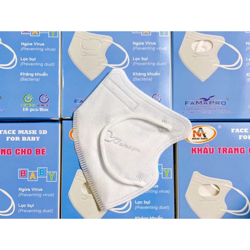 Khẩu trang trẻ em kháng khuẩn 5D FamaKID