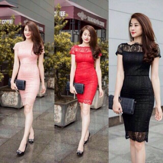 Đầm ôm body phối ren siêu xinh